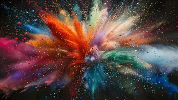 Close up of vibrant powder cloud in the air photo