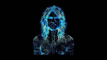 Neon frame effect, Aboriginal Australian, glow, black background. video