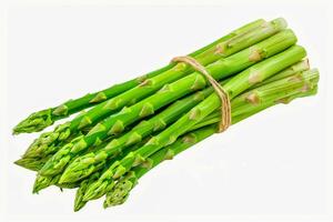Close up of bunch asparagus tied string photo