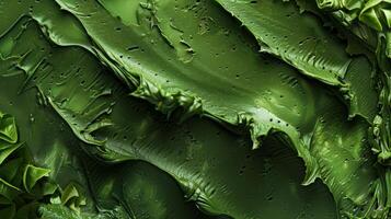 Vibrant Green Textured Leaves with Dew Drops Close-Up photo