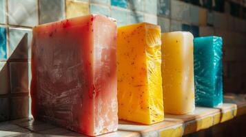 Colorful Handmade Soaps on Display photo