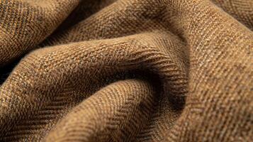 Detailed Texture of Cozy Woven Brown Fabric photo