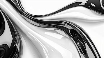 Swirling abstract monochrome pattern on white background photo