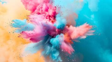 Colorful pigment cloud floating in the air photo