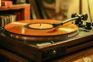 A record player playing song vinyl photo