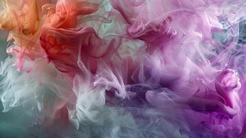 Vibrant Abstract Smoke Art with Colorful Swirls and Fluid Motion photo
