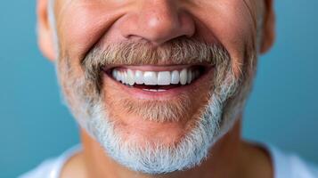 A man with a beard and a white shirt smiling photo