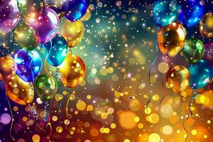 Balloons bunch bright colorful celebration party sky photo