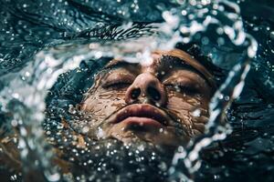 A person swimming in water photo