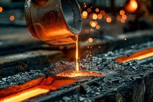 A person pouring liquid into metal container photo