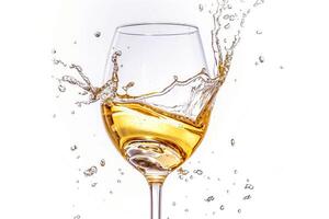 A glass of wine with a splash of water on it photo