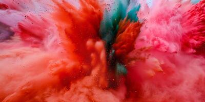 Close up of vibrant powder explosion in sky photo