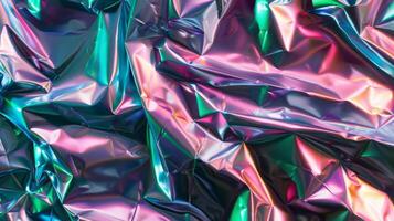 Vibrant Multicolored Iridescent Foil Background Texture for Creative Design and Art Projects photo