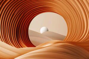 Sphere inside wooden frame photo