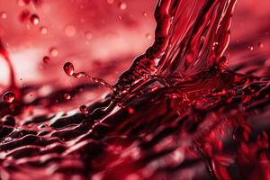 A close up of a red liquid splashing on a surface photo
