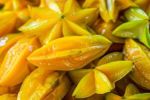 Many yellow star fruit photo