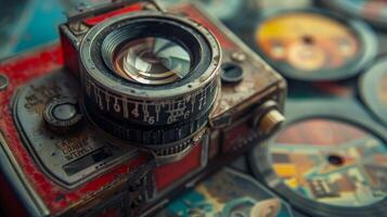 Vintage Camera with Lens photo