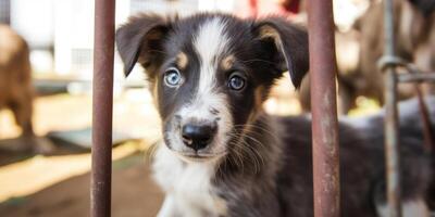 Majestic Canine's Melancholy. A Sad, Cute, and Innocent Looking Puppy with Fluffy White photo