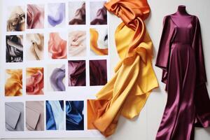 Silky Waves of Elegance. Textured Silk Fabric with a Soft, Drapery-like Fold, in photo