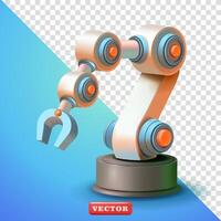 Industrial robot hand machine, 3d. Suitable for technology and design elements vector