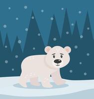 Holiday concept. Bear in the forest. Portrait of a bear. Happy Holidays. Greeting concept. Ideal for print, postcard or label.New Year card. vector