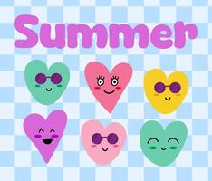 Retro groovy heart. cute heart. background. Summer banner vector