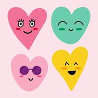 Retro groovy heart. cute heart. style vector