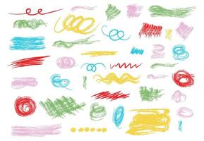 crayon lines and shapes. scribbles collection. Hand drawn lines , texture doodles vector