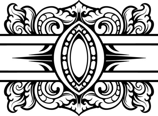 Line Art Vintage Border Element