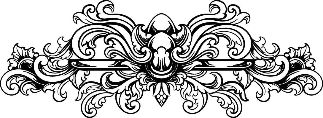 Line Art Vintage Border Element