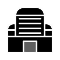 Building icon solid grey black vector