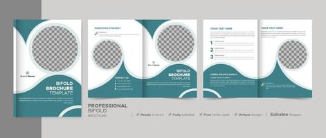Corporate Bi-fold Brochure Template, Catalog, Booklet Template Design. A4 Size Fully Editable. vector