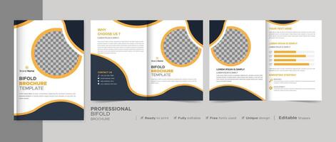 Corporate Bi-fold Brochure Template, Catalog, Booklet Template Design. A4 Size Fully Editable. vector
