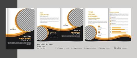 Corporate Bi-fold Brochure Template, Catalog, Booklet Template Design. A4 Size Fully Editable. vector