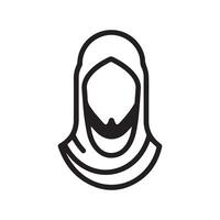Islamic men and women icon character outline. Arabic design. vector