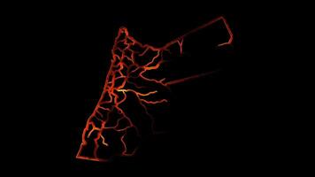 Neon frame effect map of Jordan, glow, black background. video