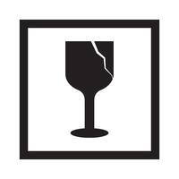 Fragile flat icon vector