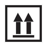 Fragile flat icon vector