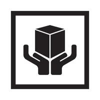 Fragile flat icon vector