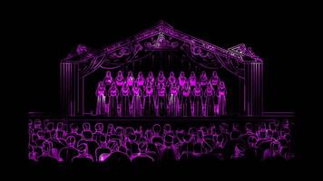 Neon frame effect Latvian Song and Dance Festival Latvia, glow, black background. video