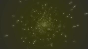 Hypersonic jump through the stars into space. Animated background of particle lines forming a tunnel. a bright neon hyper speed jump to another universe with a speeding light trail video