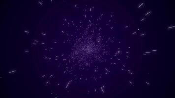 Hypersonic jump through the stars into space. Animated background of particle lines forming a tunnel. a bright neon hyper speed jump to another universe with a speeding light trail video