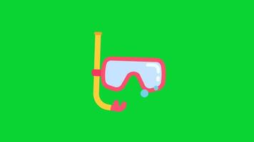Beach Holiday Sticker icons collection, 3D Animation Green Screen, Element Stock Overlay 4k Cartoon Animation Stickers, Realistic running with loop animation chroma key, Green Screen Background video