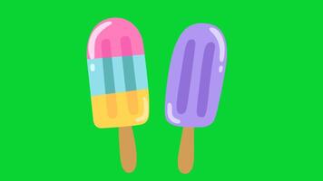 Summer Sticker icons collection, 3D Animation Green Screen, Element Stock Overlay 4k Cartoon Animation Stickers, Realistic running with loop animation chroma key, Green Screen Background video