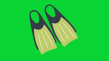 Summer Sticker icons collection, 3D Animation Green Screen, Element Stock Overlay 4k Cartoon Animation Stickers, Realistic running with loop animation chroma key, Green Screen Background video