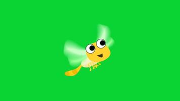 Bee Or Buzzies Sticker icons collection, 3D Animation Green Screen, Element Stock Overlay 4k Cartoon Animation Stickers, Realistic running with loop animation chroma key, Green Screen Background video