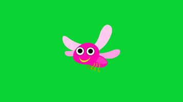 Bee Or Buzzies Sticker icons collection, 3D Animation Green Screen, Element Stock Overlay 4k Cartoon Animation Stickers, Realistic running with loop animation chroma key, Green Screen Background video