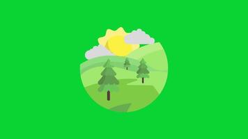 Botanical Garden Sticker collection, 3D Animation Green Screen, Element Stock Overlay 4k Cartoon Animation Stickers, Realistic running with loop animation chroma key, Green Screen Background video