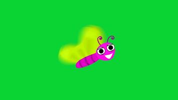 Bee Or Buzzies Sticker icons collection, 3D Animation Green Screen, Element Stock Overlay 4k Cartoon Animation Stickers, Realistic running with loop animation chroma key, Green Screen Background video