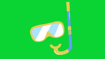 Summer Sticker icons collection, 3D Animation Green Screen, Element Stock Overlay 4k Cartoon Animation Stickers, Realistic running with loop animation chroma key, Green Screen Background video